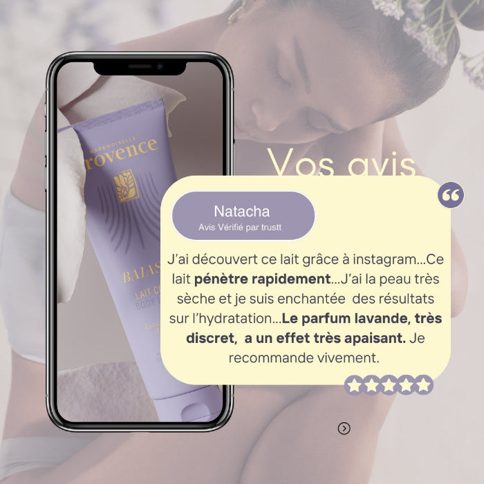 Votre avis sur notre lait corps à la lavande de Mademoiselle Provence.