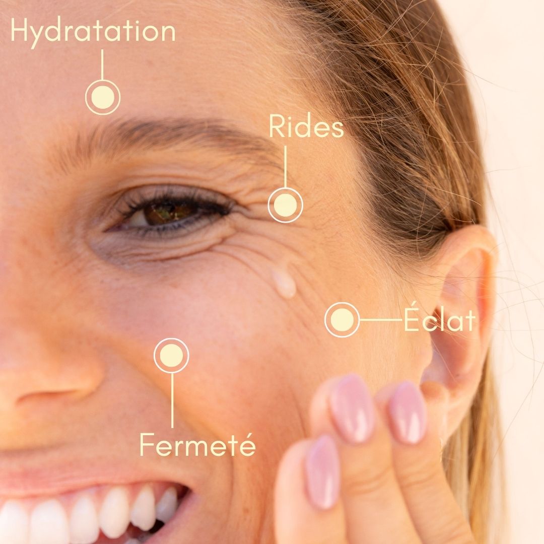 Sérum anti ride et éclat, GLoria de Mademoiselle Provence. La peau retrouve sa jeunesse. Redensifie, réduit les rides, raffermit et donne de l'éclat aux peaux matures.