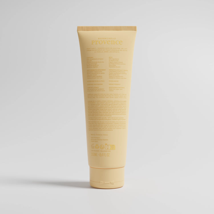 Dos de Pack Lait corps AMande et fleur d'oranger, peaux sensibles, mademoiselle provence.