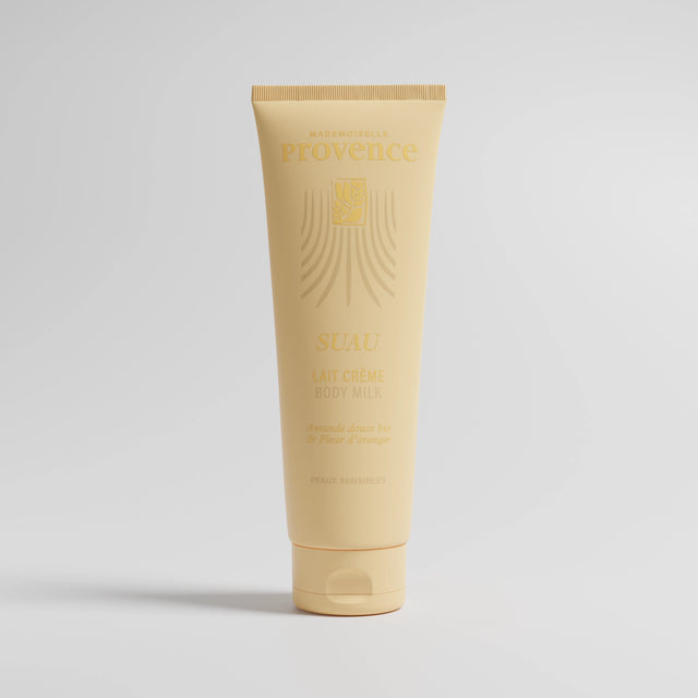 Lait corps hydratant et nourrissant pour peaux sensibles, mademoiselle Provence. A l'amande douce et fleur d'oranger.