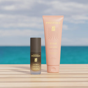 Duo Eclat Sérum gloria pour le visage et lait corps flor à la rose et pivoine. Offre promotionnelle, moins chère