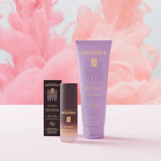 offre promotionnelle lait corps et sérum visage, formules naturelle made in provence. 