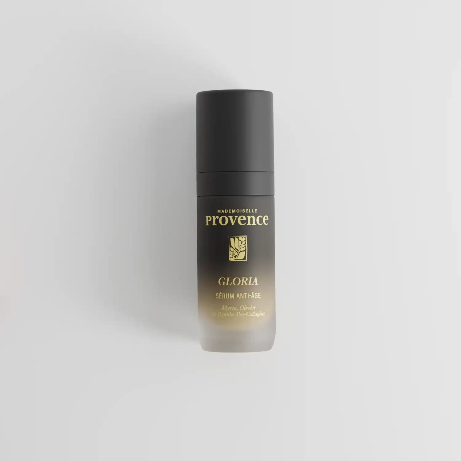 Sérum anti age global, anti ride éclat et fermeté de Mademoiselle Provence. Gamme Gloria certifiée ecocert. a la myrte et à l'olivier + peptides procollagène.
